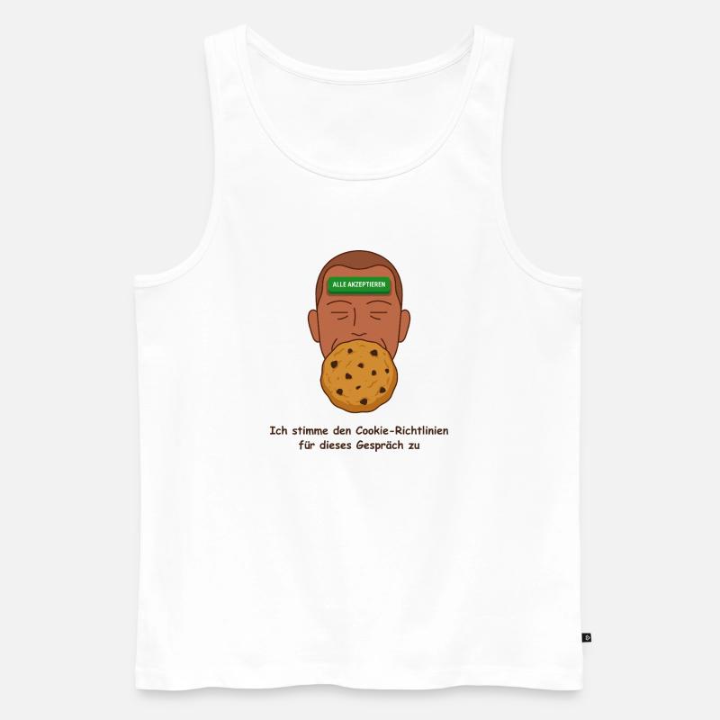 Datenschutz Cookie, Richtlinien Ironie - Männer Premium Bio Tank Top - Weiß