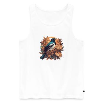 Elstern Elster - Männer Premium Bio Tank Top - Weiß - Vorne - AI Model Male 178 light (178cm)