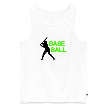 Baseball Neon Grunge Schrift - Männer Premium Bio Tank Top - Weiß - Vorne - AI Model Male 178 light (178cm)