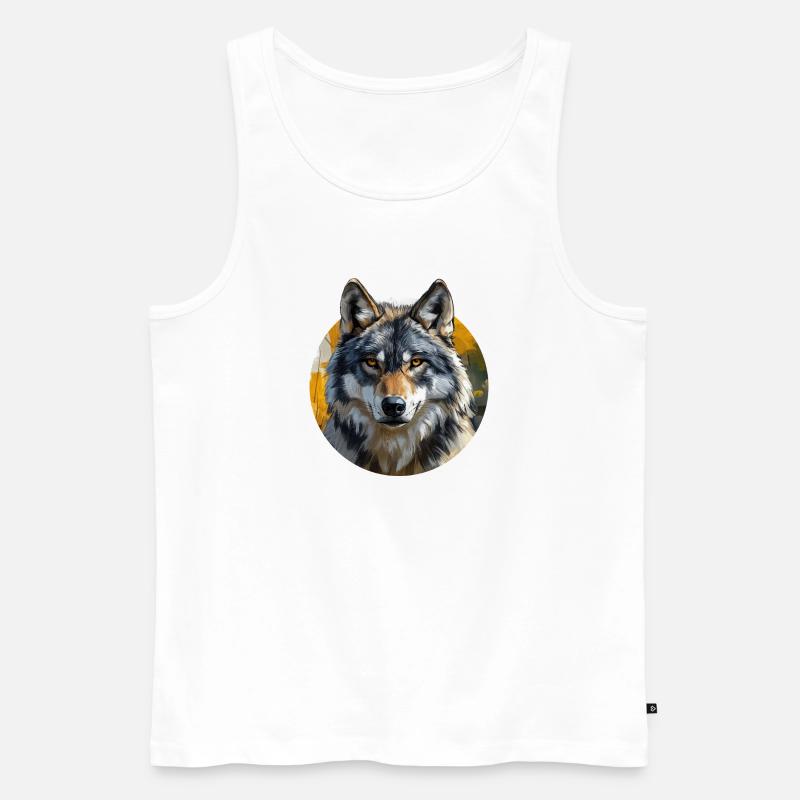 Wolf-Design - Männer Premium Bio Tank Top - Weiß