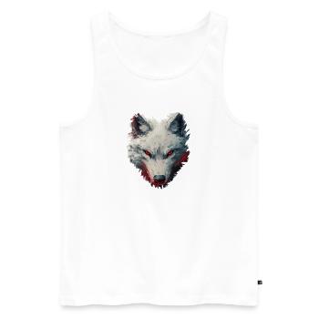 Wolf-Design - Männer Premium Bio Tank Top - Weiß - Vorne - AI Model Male 178 light (178cm)