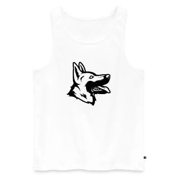 German Shepherd - Men's Premium Organic Tank Top - white - Front - AI Model Male 178 light (178cm)