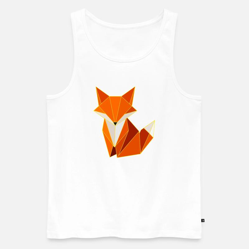 Fuchs Polygon Geometrie Design  - Männer Premium Bio Tank Top - Weiß