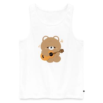 Bear Guitar Serenade - Débardeur bio Premium Homme - blanc - Devant - Michal (187cm)