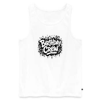 Motif graffiti de fête d’anniversaire - Débardeur bio Premium Homme - blanc - Devant - Michal (187cm)