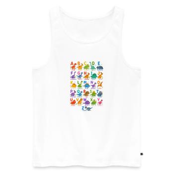 Dino-Alphabet: Bunte Buchstabenwelt - Männer Premium Bio Tank Top - Weiß - Vorne - AI Model Male 178 light (178cm)