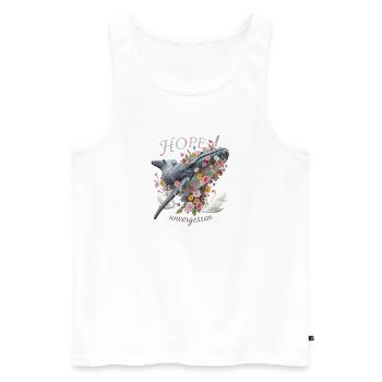 Andenken an den Buckelwal Hope/ Timmy - Männer Premium Bio Tank Top - Weiß - Vorne - AI Model Male 178 light (178cm)