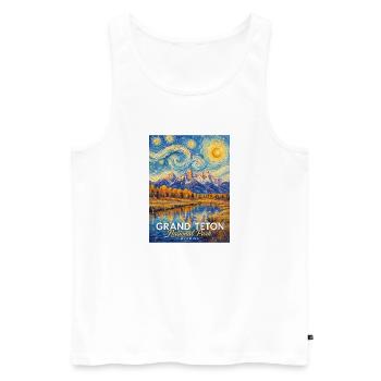 Grand Teton National Park, Wyoming - Men's Premium Organic Tank Top - white - Front - Michal (187cm)