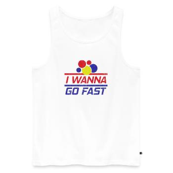 Ich will schnell rennen Humor - Männer Premium Bio Tank Top - Weiß - Vorne - Michal (187cm)
