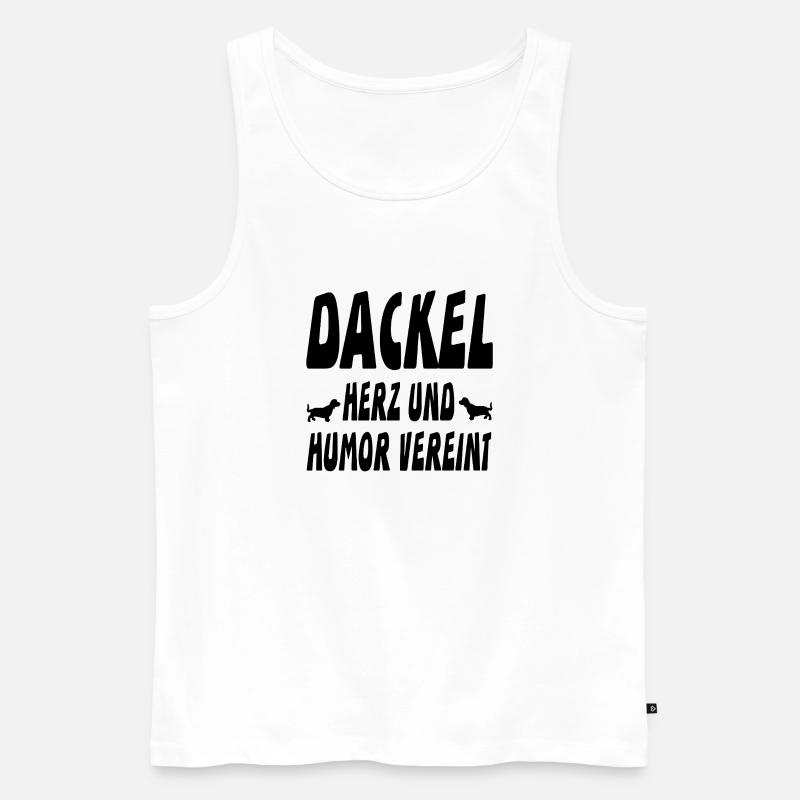 Dackel - Männer Premium Bio Tank Top - Weiß