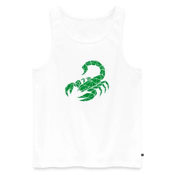 Scorpion – Pouvoir & Mystère - Débardeur bio Premium Homme - blanc - Devant - Michal (187cm)