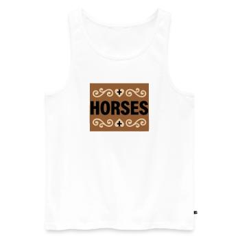 Lettrage des chevaux Retro Riding - Débardeur bio Premium Homme - blanc - Devant - AI Model Male 178 light (178cm)