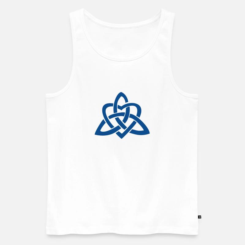 Blue Celtic Knot Heart - Männer Premium Bio Tank Top - Weiß