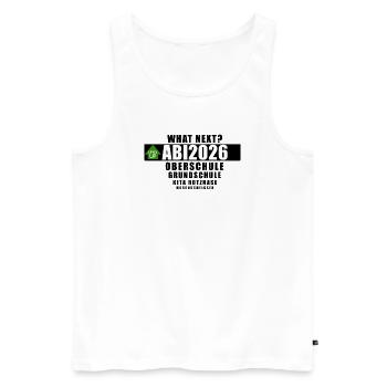 Abi 2026 - what next? - Männer Premium Bio Tank Top - Weiß - Vorne - AI Model Male 178 light (178cm)