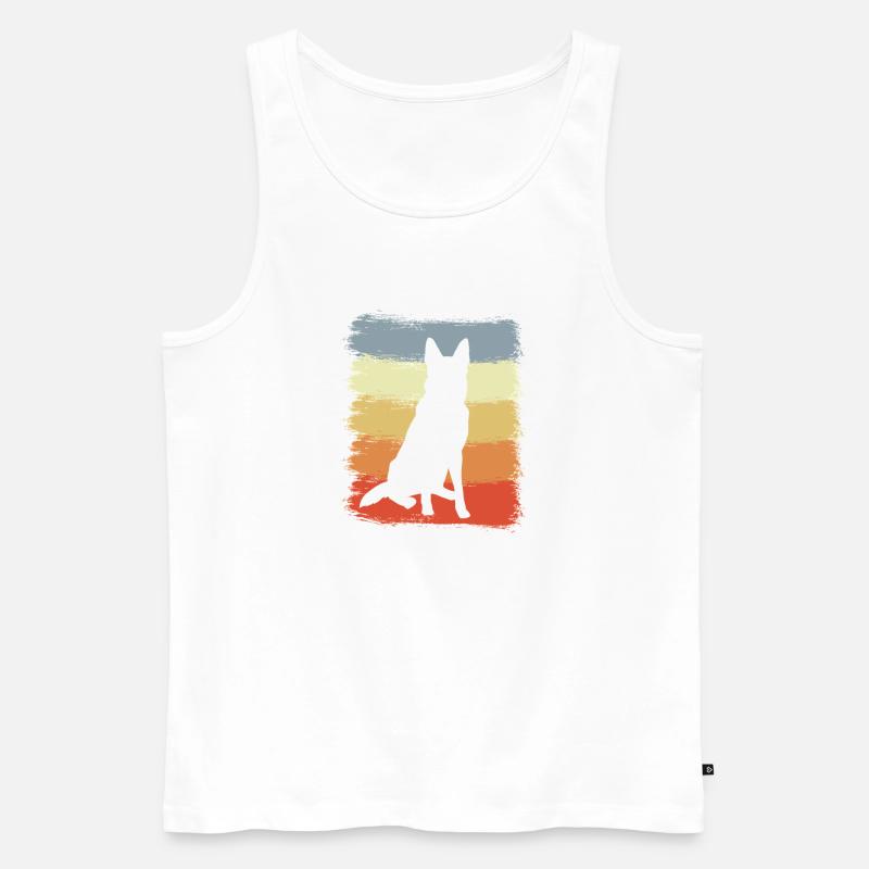 Retro Deutscher Schäferhund - Männer Premium Bio Tank Top - Weiß