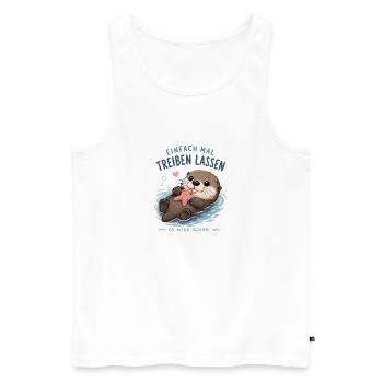 Otter: Einfach treiben lassen - Männer Premium Bio Tank Top - Weiß - Vorne - Michal (187cm)