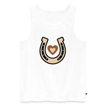 Hufeisen Herz Glücksbringer Reiten - Männer Premium Bio Tank Top - Weiß - Vorne - Michal (187cm)