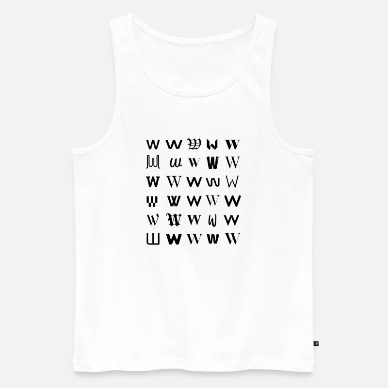 Typografie W-Monogramm-Buchstabenmosaikdesign - Männer Premium Bio Tank Top - Weiß