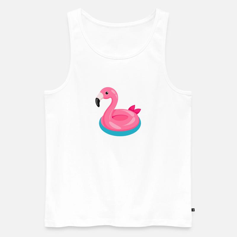 Flamingo-Schwimmschwimmer - Männer Premium Bio Tank Top - Weiß