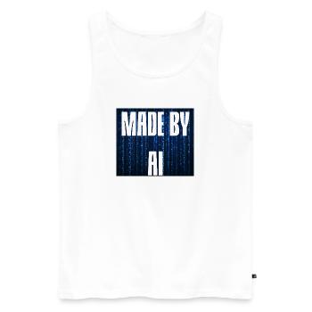 Hergestellt von AI Blue - Männer Premium Bio Tank Top - Weiß - Vorne - AI Model Male 178 light (178cm)