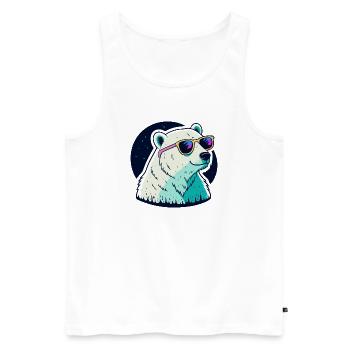 Neon polar bear sunglasses - Men's Premium Organic Tank Top - white - Front - Michal (187cm)