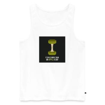 Affiche Apple Motivation Fitness - Débardeur bio Premium Homme - blanc - Devant - Michal (187cm)
