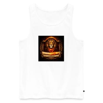 Lionheart & Phoenix Feather - Men's Premium Organic Tank Top - white - Front - Michal (187cm)