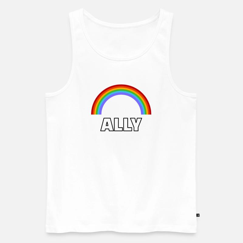 Ally Rainbow Pride LGBT-Allianz - Männer Premium Bio Tank Top - Weiß