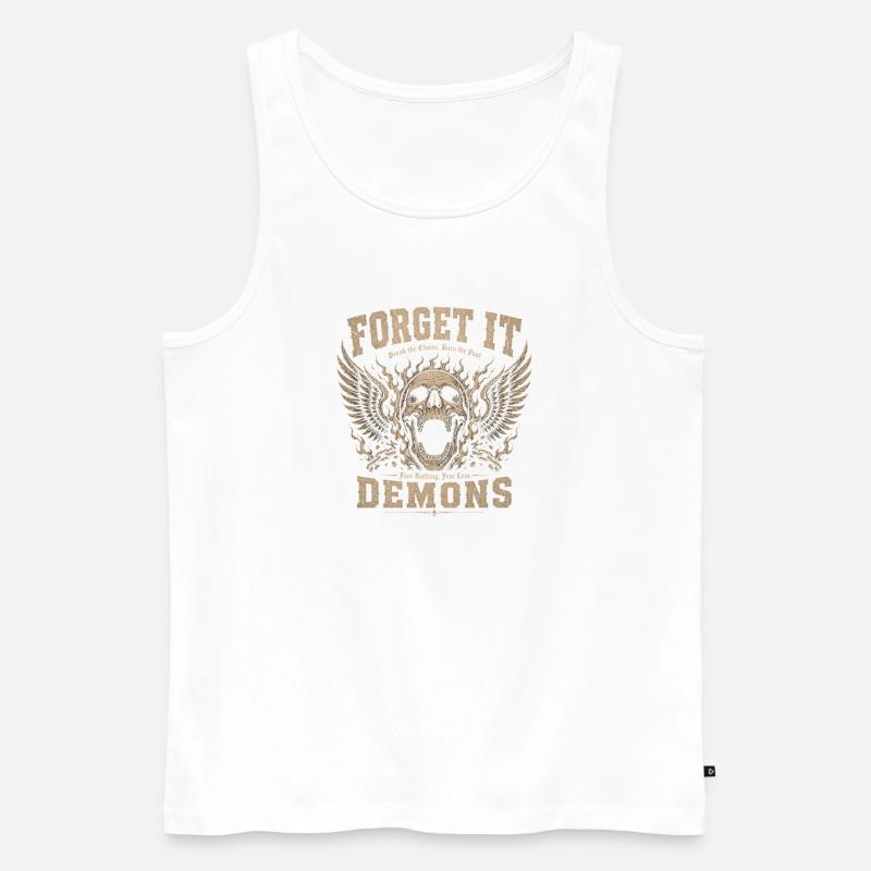 Forget It Demons Skull Wings - Männer Premium Bio Tank Top - Weiß