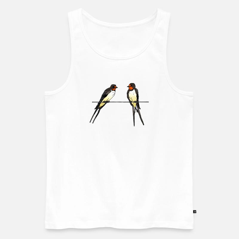 Schwalben - Männer Premium Bio Tank Top - Weiß