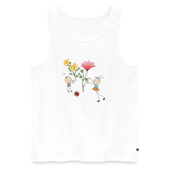 Children's cheering with colorful flowers - Men's Premium Organic Tank Top - white - Front - AI Model Male 178 light (178cm)