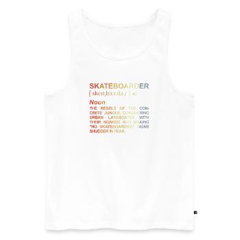 Signification de skateboarder - Débardeur bio Premium Homme - blanc - Devant - AI Model Male 178 light (178cm)