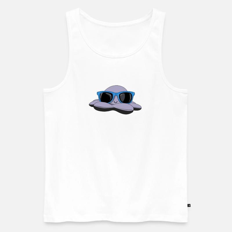 Sommerliche Krake - Männer Premium Bio Tank Top - Weiß