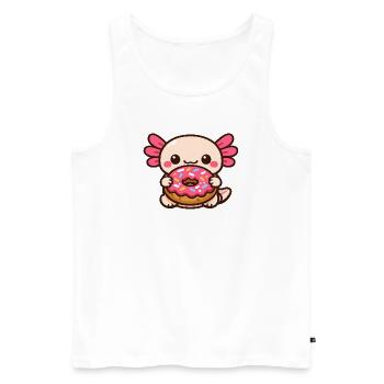 Kawaii Donut-Buddy mit Zuckerguss - Männer Premium Bio Tank Top - Weiß - Vorne - AI Model Male 178 light (178cm)