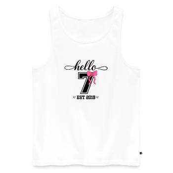 Hello 7 Est 2019 Mädchen Geburtstag Design - Männer Premium Bio Tank Top - Weiß - Vorne - Michal (187cm)