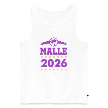 Malle 2026 Logo - Männer Premium Bio Tank Top - Weiß - Vorne - Michal (187cm)