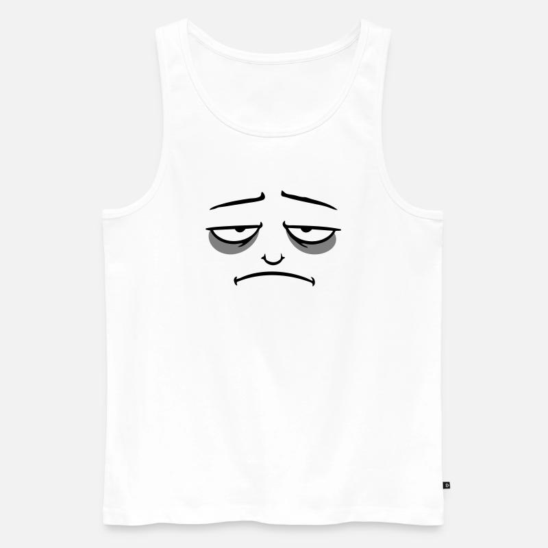 Grumpy sad disappointed face funny - Men's Premium Organic Tank Top - white