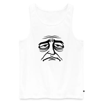 Mürrisches Trauriges Enttäuschtes Gesicht Lustig - Débardeur bio Premium Homme - blanc - Devant - AI Model Male 178 light (178cm)