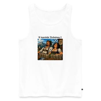 _A_bayerische_Verfassung_II - Männer Premium Bio Tank Top - Weiß - Vorne - AI Model Male 178 light (178cm)