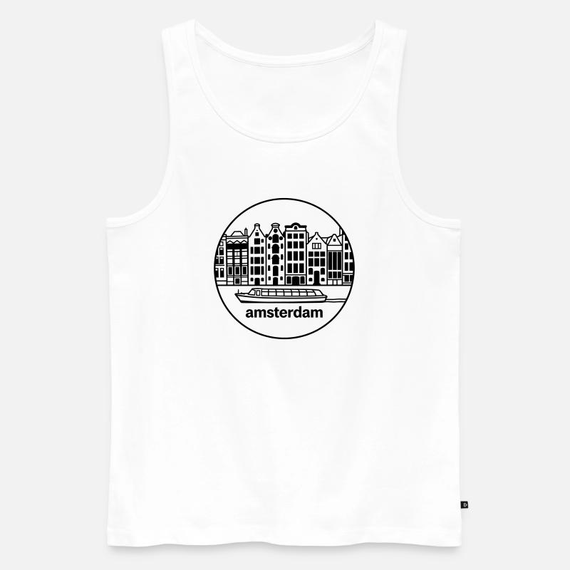 Amsterdam - Männer Premium Bio Tank Top - Weiß