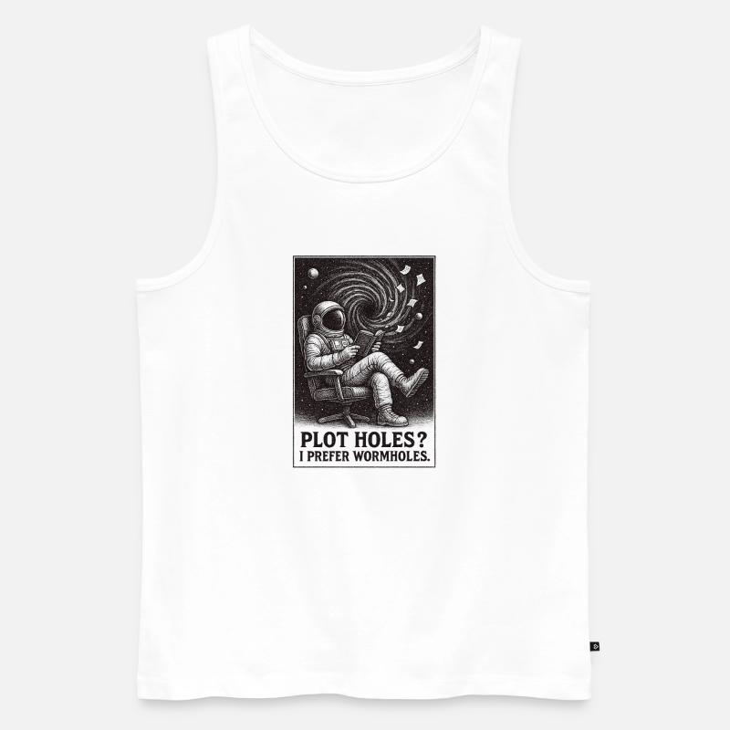 Plotlöcher? Lieber Wurmlöcher | Sci-Fi - Männer Premium Bio Tank Top - Weiß