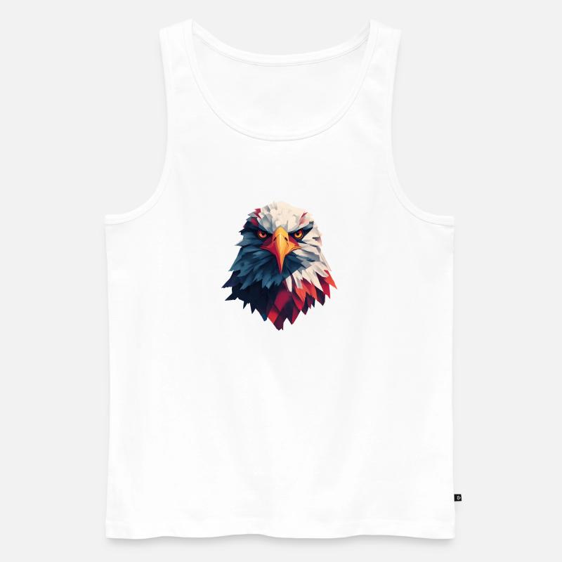 Majestätischer Adler, durchdringender Blick - Männer Premium Bio Tank Top - Weiß