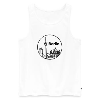 Berlin - Männer Premium Bio Tank Top - Weiß - Vorne - Michal (187cm)
