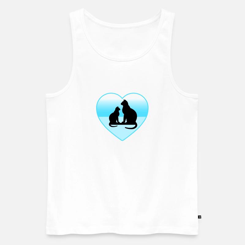 Katzen - Männer Premium Bio Tank Top - Weiß