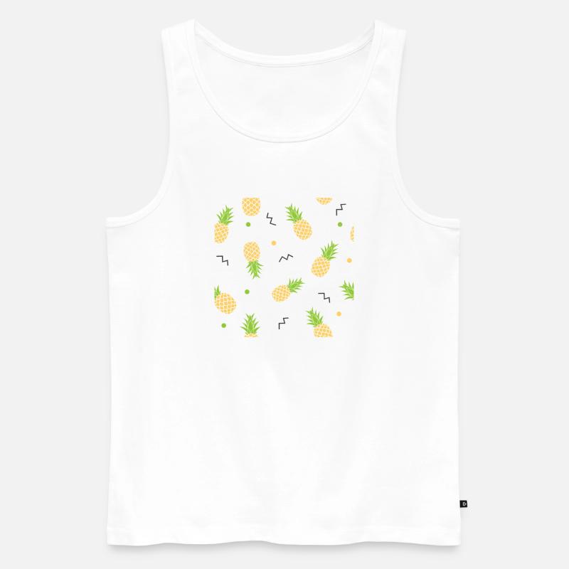 pineapple yellow pattern - Men's Premium Organic Tank Top - white