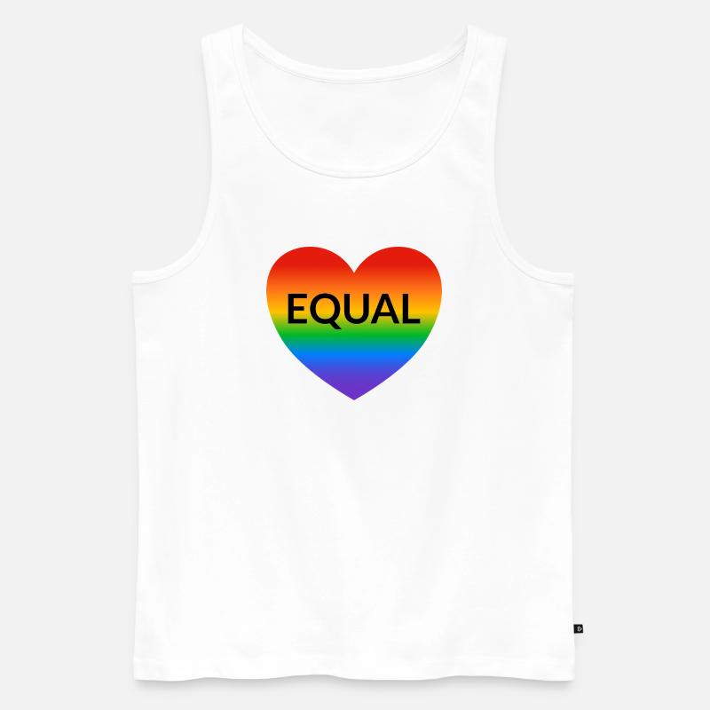 Gleiches Herz Regenbogenstolz - Männer Premium Bio Tank Top - Weiß