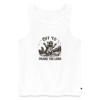 To praise the Lord Christian Waschbär - Men's Premium Organic Tank Top - white - Front - Michal (187cm)