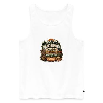 Randonnée Pique-Nique et Paysages - Débardeur bio Premium Homme - blanc - Devant - Michal (187cm)