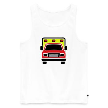 Ambulance Ambulance Front - Débardeur bio Premium Homme - blanc - Devant - AI Model Male 178 light (178cm)