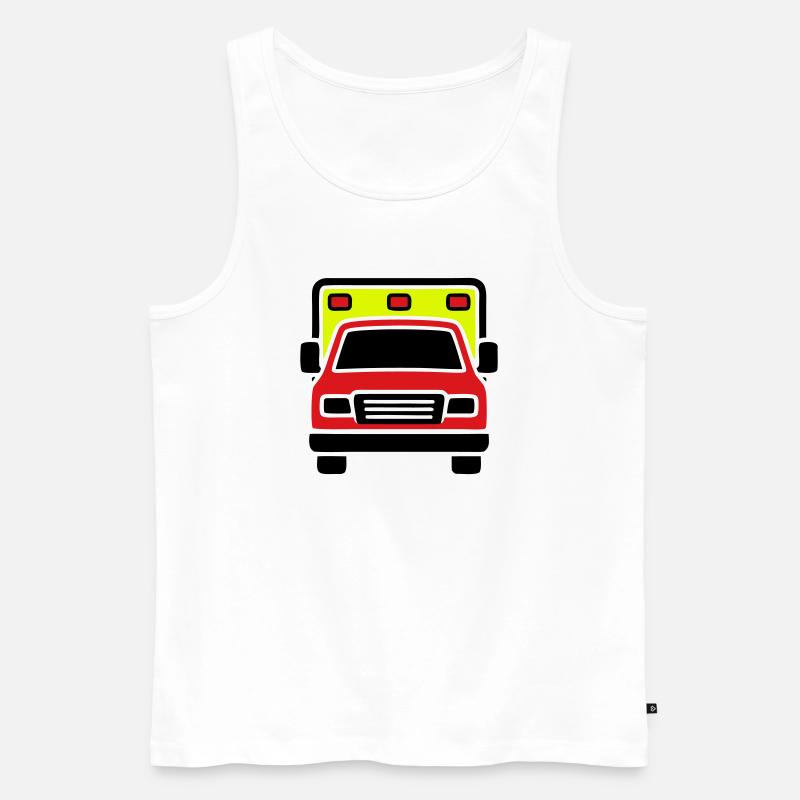 Rettungswagen Krankenwagen Front - Männer Premium Bio Tank Top - Weiß